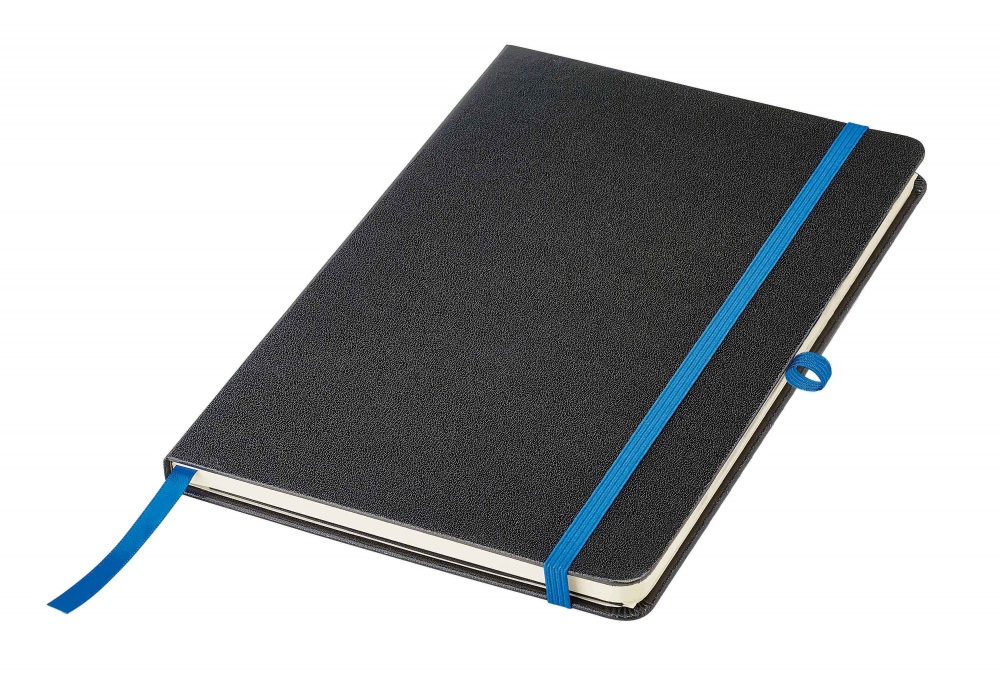 Logo trade promotional giveaways image of: Notebook A5, Blue