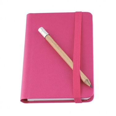 Logo trade promotional items picture of: Notebook A7, Pink