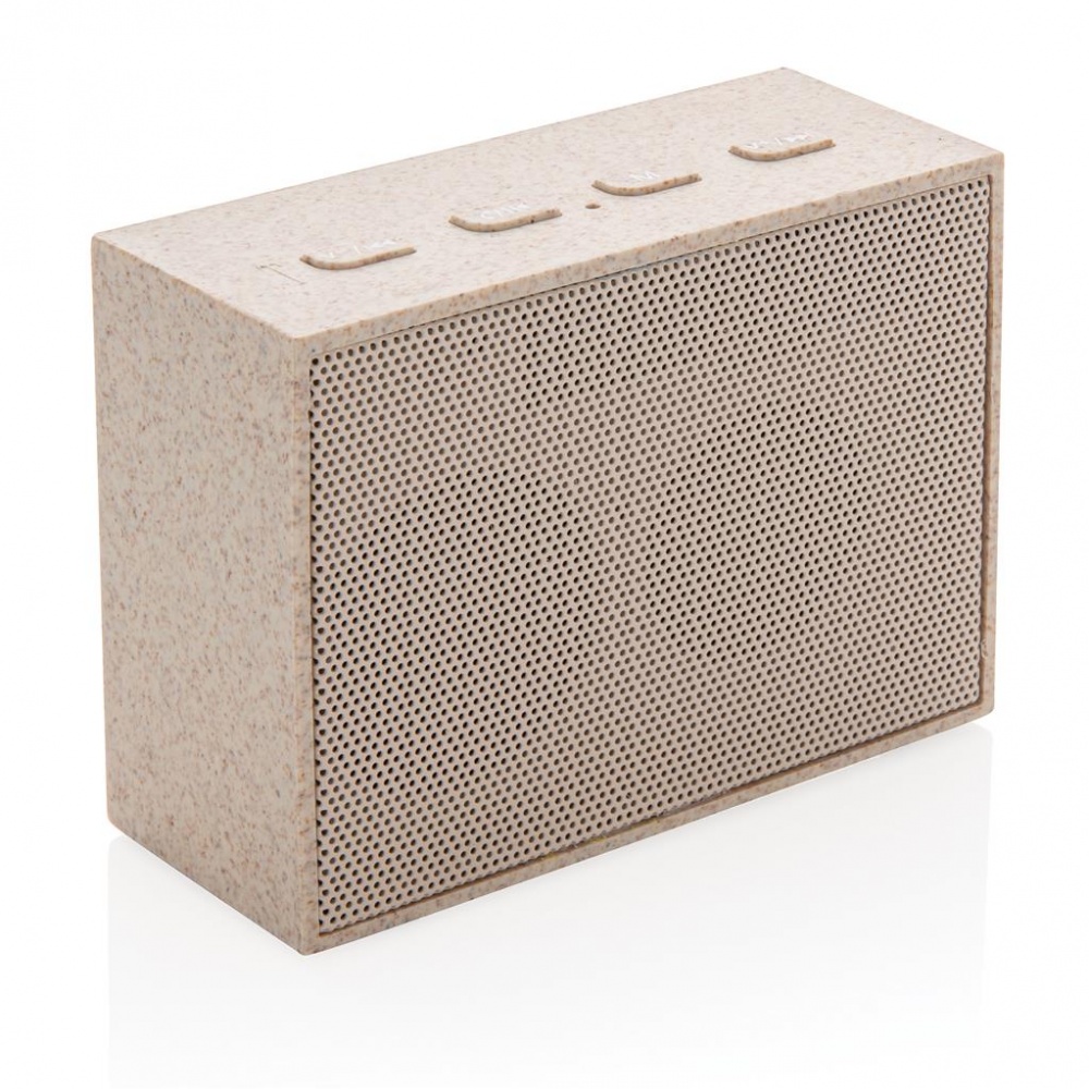 Logo trade promotional items image of: Wheat Straw 3W Mini Speaker, brown