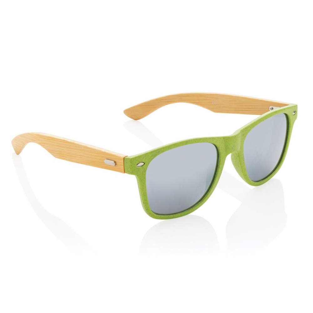 Logo trade advertising product photo of: Wheat straw and bamboo sunglasses, green