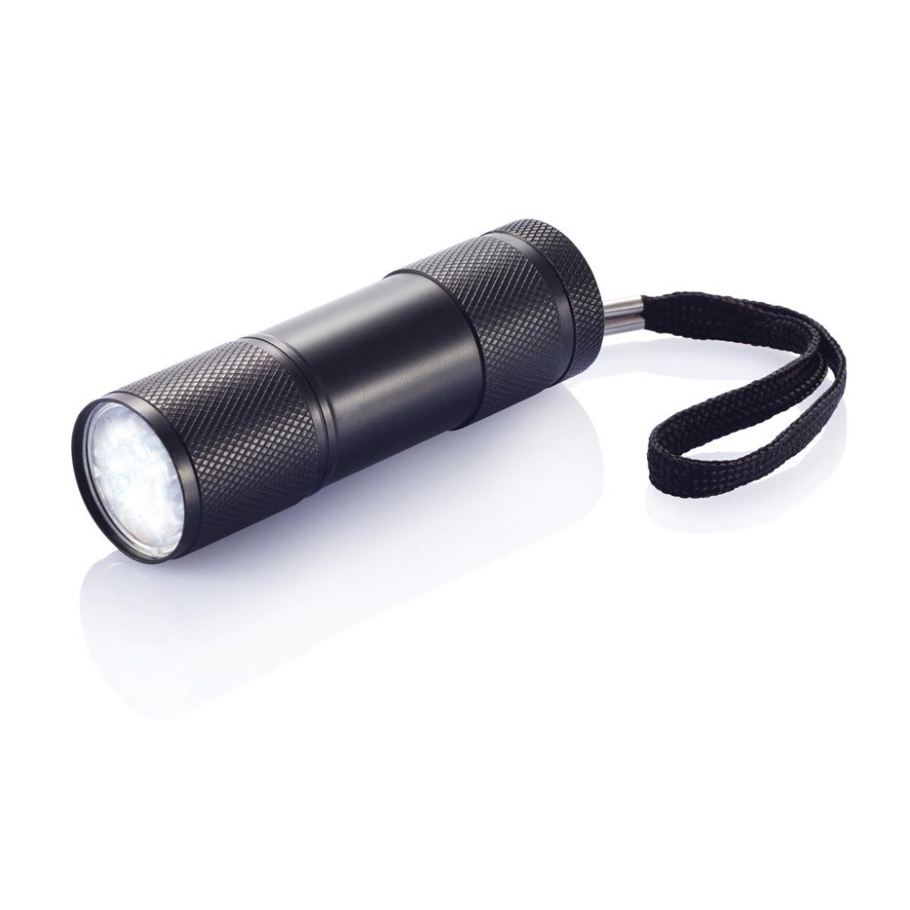 Logo trade promotional merchandise image of: Quattro torch, black with personalized name and sleeve in a gift wrap