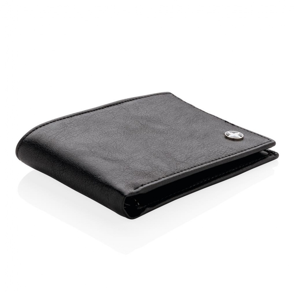 Logo trade corporate gifts image of: RFID anti-skimming wallet black, personalized name, sleeve, gift wrap