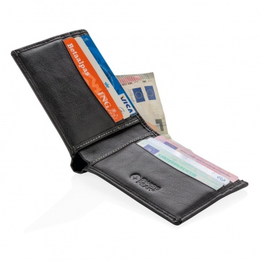 Logo trade business gift photo of: RFID anti-skimming wallet black, personalized name, sleeve, gift wrap