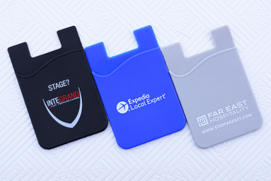 Logo trade corporate gifts image of: Smart phone silicone back - card holder