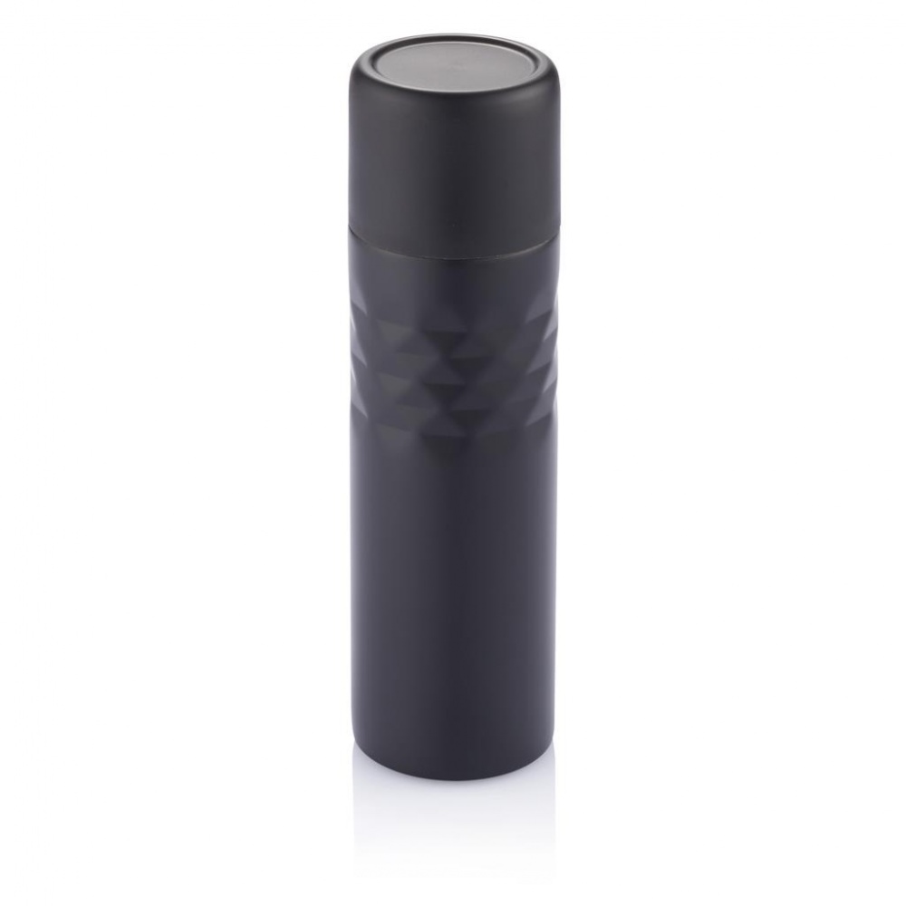 Logo trade promotional item photo of: Mosa flask, black, with personalized name, sleeve, gift wrap