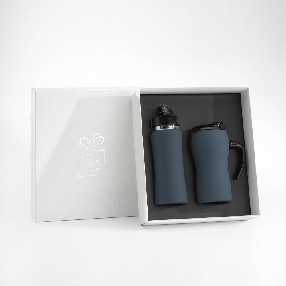 Logotrade promotional item picture of: THERMAL MUG & WATER BOTTLE SET, Grey