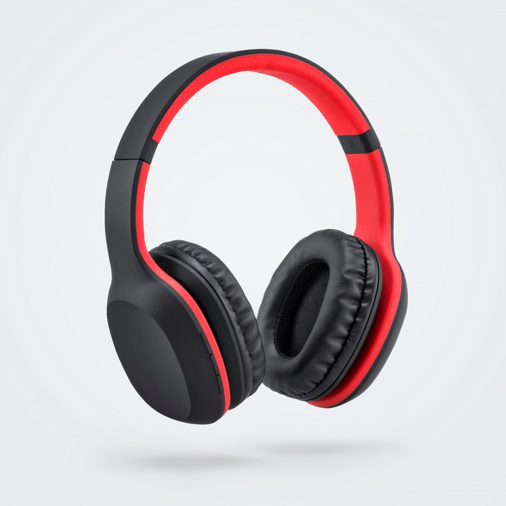 Logo trade promotional merchandise photo of: Wireless headphones Colorissimo, red