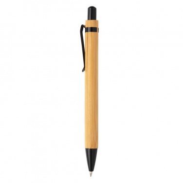 Logo trade promotional gifts image of: Bamboo pen, black