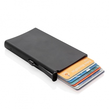 Logo trade corporate gift photo of: Standard aluminium RFID cardholder, black