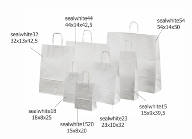 Logotrade promotional gift picture of: PAPERBAG WHITE 23X10X32CM