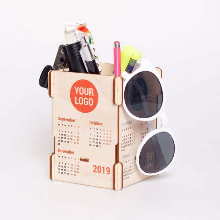 Logo trade promotional giveaway photo of: Calendar-pen holder