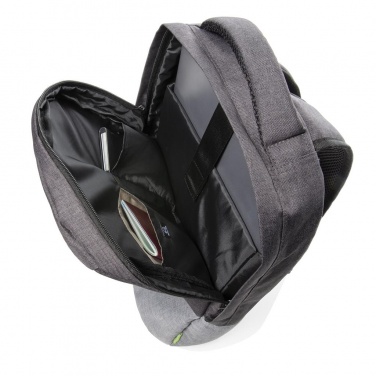 Logo trade promotional gifts image of: Duo color RPET 15.6" RFID laptop backpack PVC free, grey