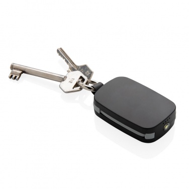 Logotrade promotional item picture of: 1.200 mAh Keychain Powerbank with integrated cables, black