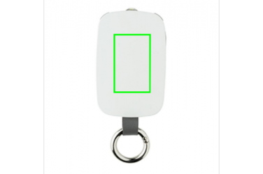 Logo trade promotional gift photo of: 1.200 mAh Keychain Powerbank with integrated cables, white