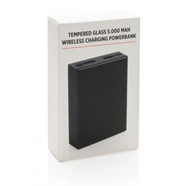 Logotrade promotional gift picture of: Printed sample Tempered glass 5000 mAh wireless powerbank, b