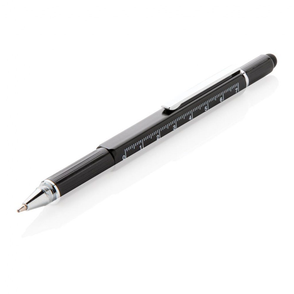 Logotrade promotional item image of: 5-in-1 aluminium toolpen, black