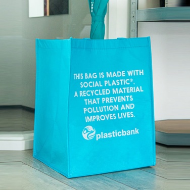 Logo trade advertising product photo of: RPET shopping bag, ocean blue