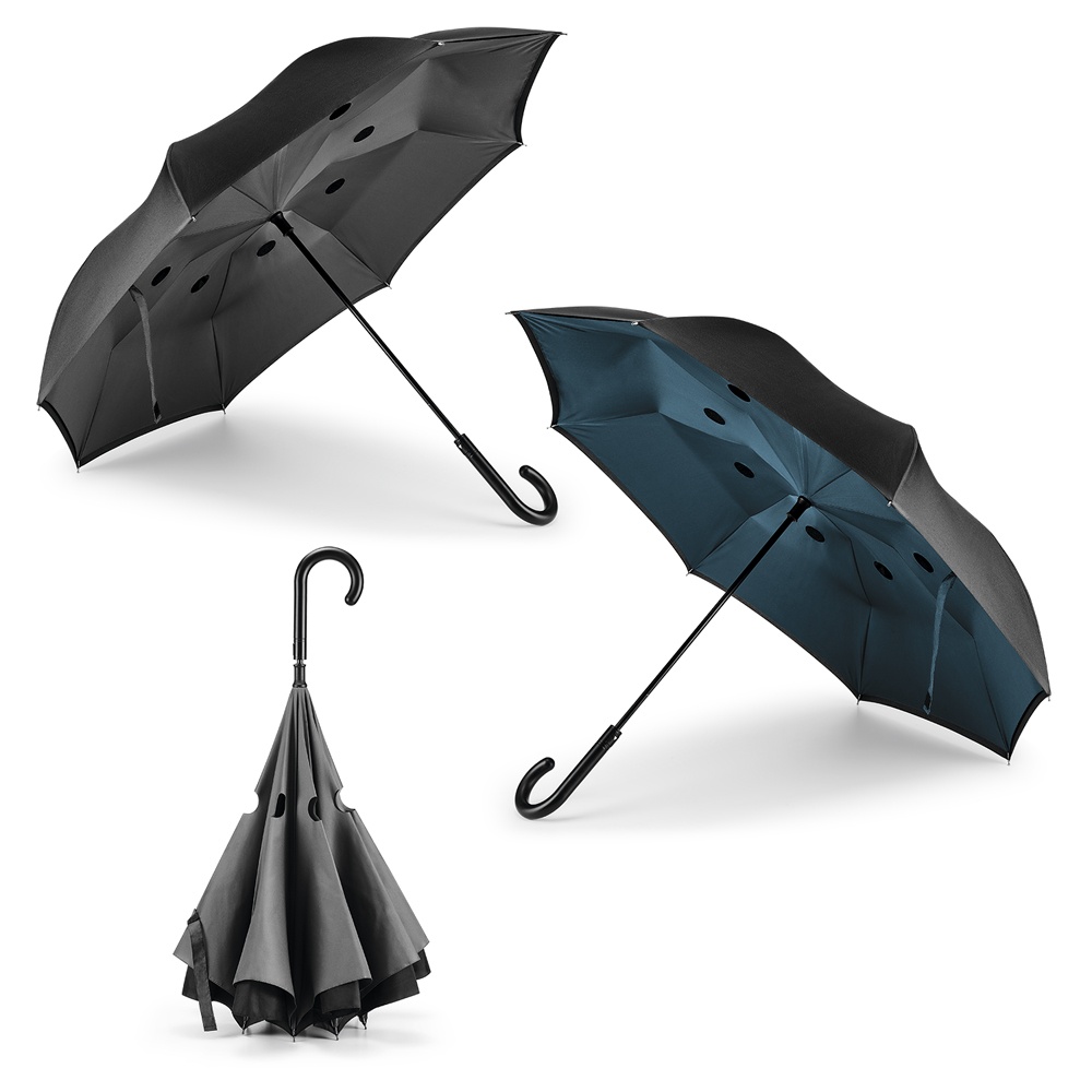 Logotrade advertising products photo of: Umbrella Angela, reversible, blue-black