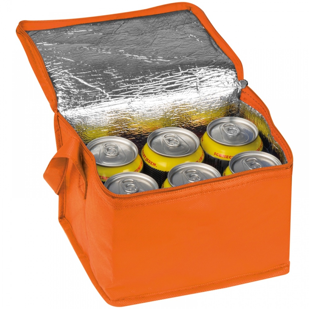 Logotrade promotional item picture of: Non-woven cooling bag - 6 cans, Orange