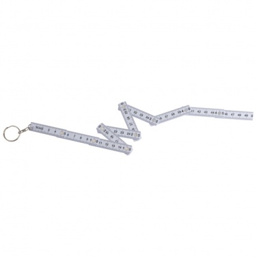 Logotrade promotional item image of: Keyring with folding ruler, White