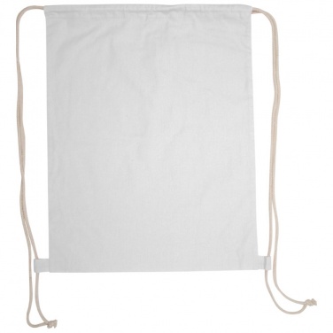 Logotrade promotional item picture of: ECO Tex certified Gymbag from environmentally friendly cotton , White