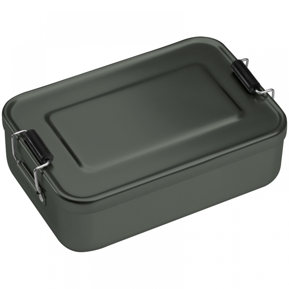 Logotrade promotional giveaway image of: Aluminum lunch box with closure, Grey