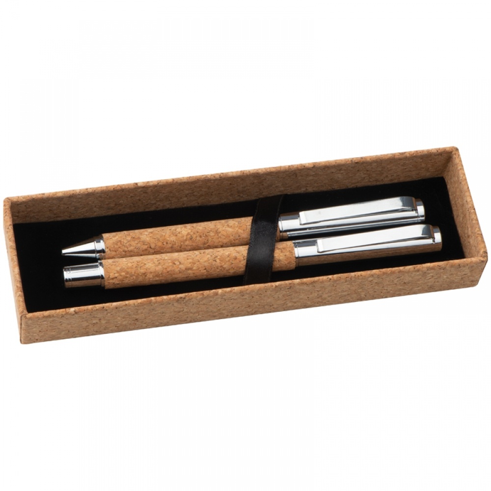 Logotrade promotional giveaway picture of: Cork writing set, Brown