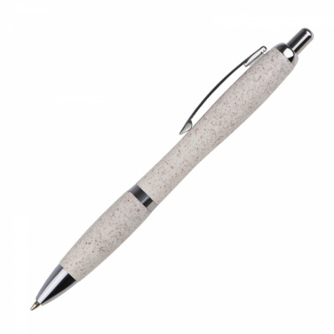 Logotrade promotional product image of: Wheat straw ballpen with silver applications, Beige