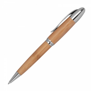 Logo trade promotional product photo of: Metal twist ballpen with bamboo coating, Beige