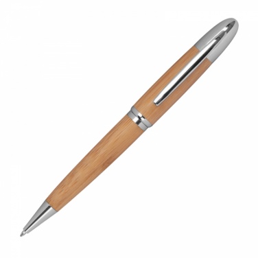 Logotrade promotional giveaway image of: Metal twist ballpen with bamboo coating, Beige