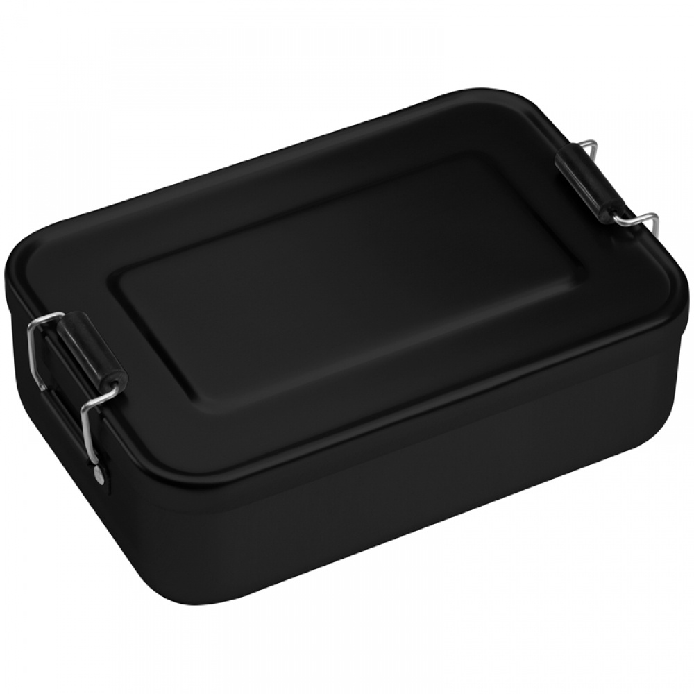 Logo trade promotional gift photo of: Aluminum lunch box with closure, Black