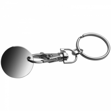 Logotrade promotional items photo of: Keyring with shopping coin, Black/White