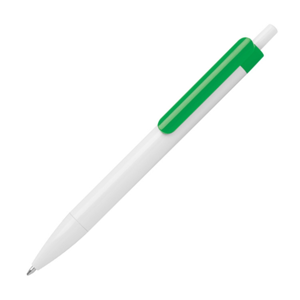 Logo trade corporate gifts image of: Ballpen with colored clip, Green