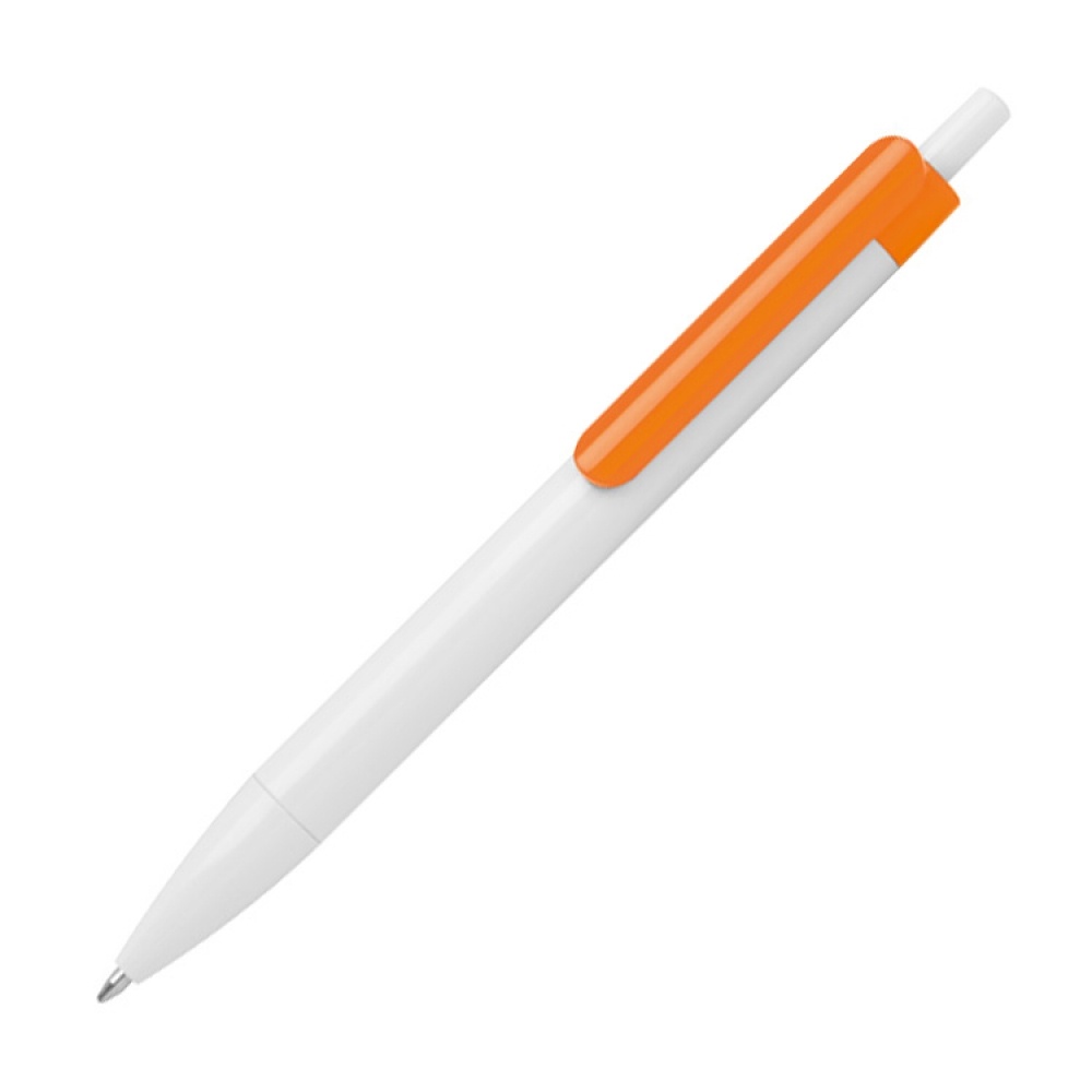 Logo trade promotional merchandise picture of: Ballpen with colored clip, Orange