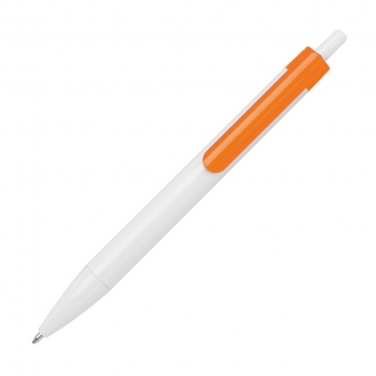 Logotrade promotional giveaway image of: Ballpen with colored clip, Orange