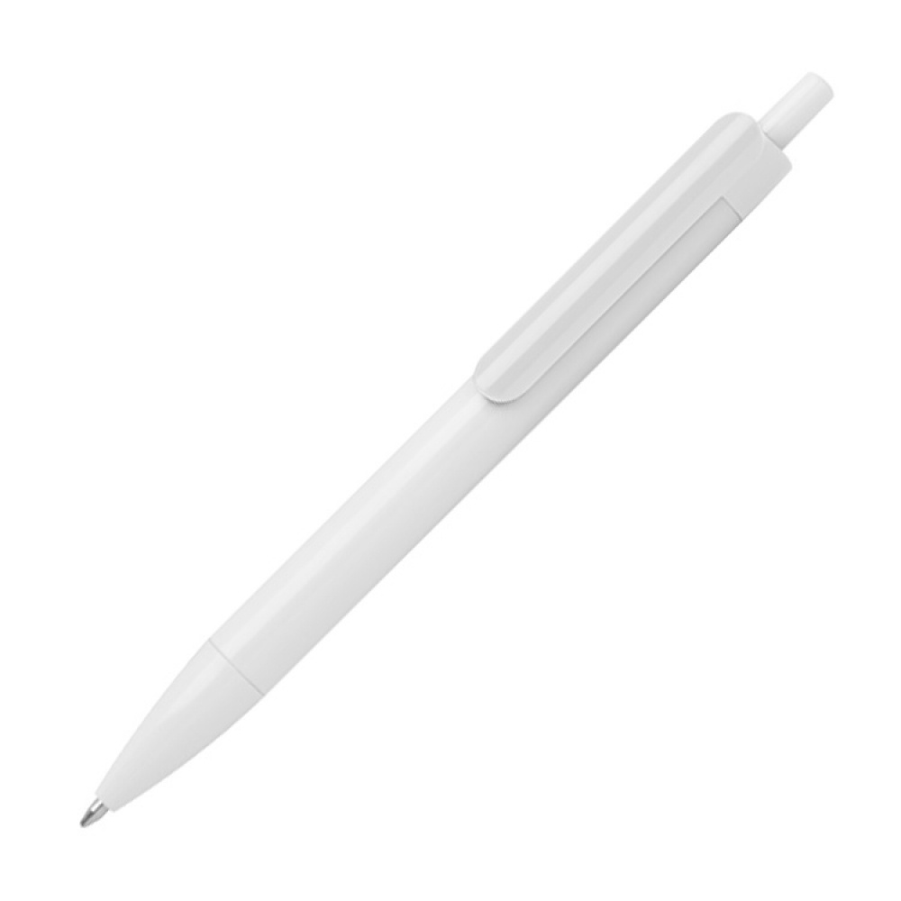 Logo trade promotional merchandise image of: Ballpen with colored clip, White