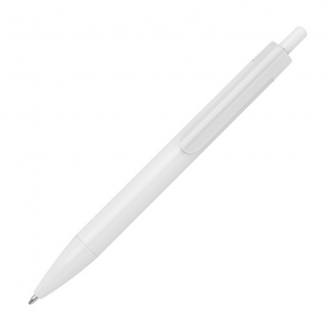 Logotrade promotional giveaway image of: Ballpen with colored clip, White