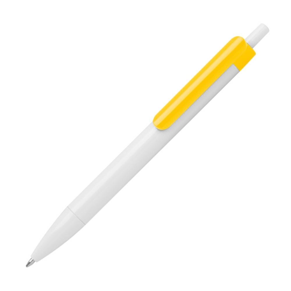 Logo trade business gifts image of: Ballpen with colored clip, Yellow