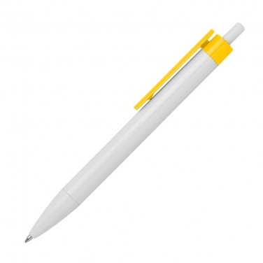 Logo trade promotional merchandise image of: Ballpen with colored clip, Yellow