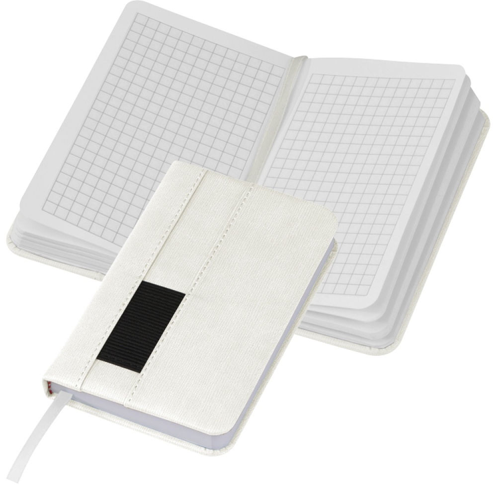 Logo trade advertising products picture of: Notebook with pocket A6, White