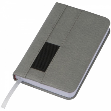 Logo trade promotional gifts image of: Notebook with pocket A6, Grey