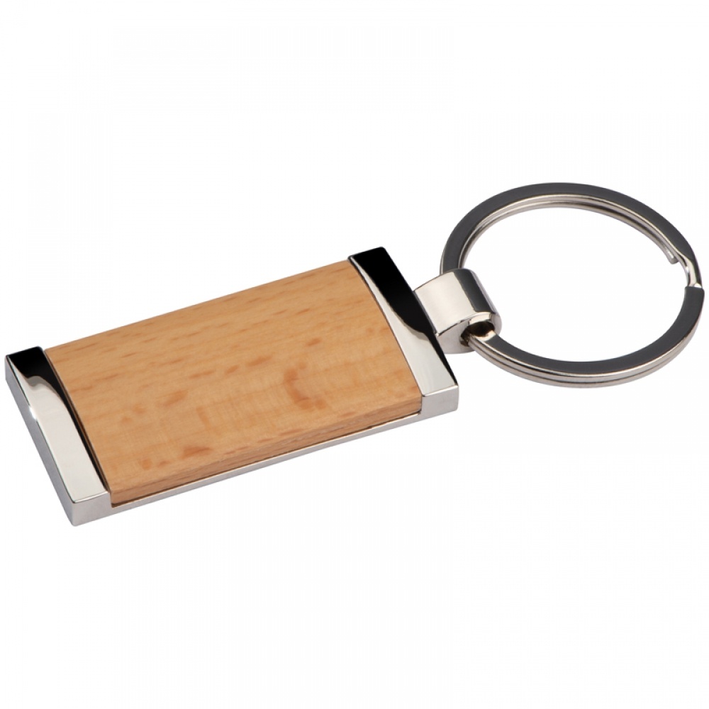 Logotrade promotional gift picture of: Keyring with wooden stick, Brown