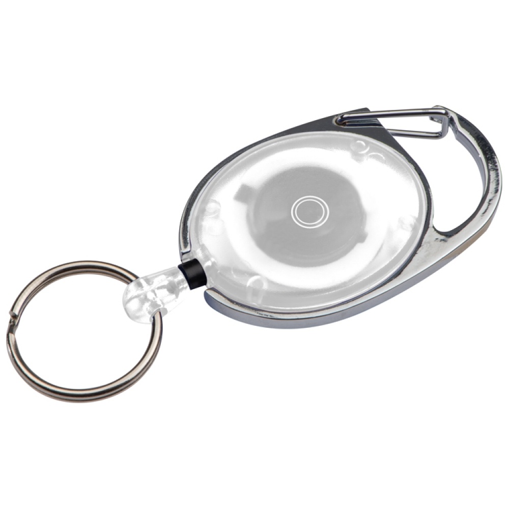 Logotrade corporate gift picture of: Retractable keyring with carabiner, White