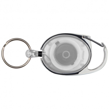 Logo trade promotional items image of: Retractable keyring with carabiner, White