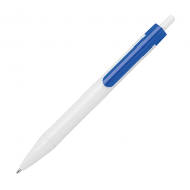 Logo trade business gifts image of: Ballpen with colored clip, Blue