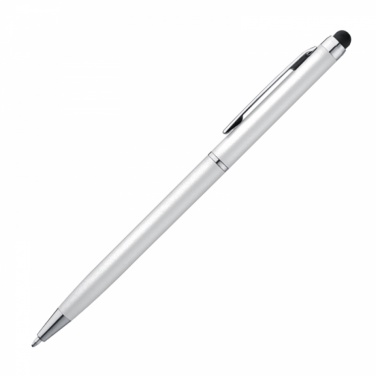 Logo trade promotional gifts picture of: Plastic ball pen with touch function, White