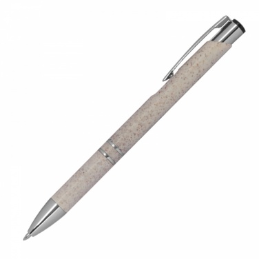 Logotrade corporate gift image of: Nature ballpen with silver applications, Beige