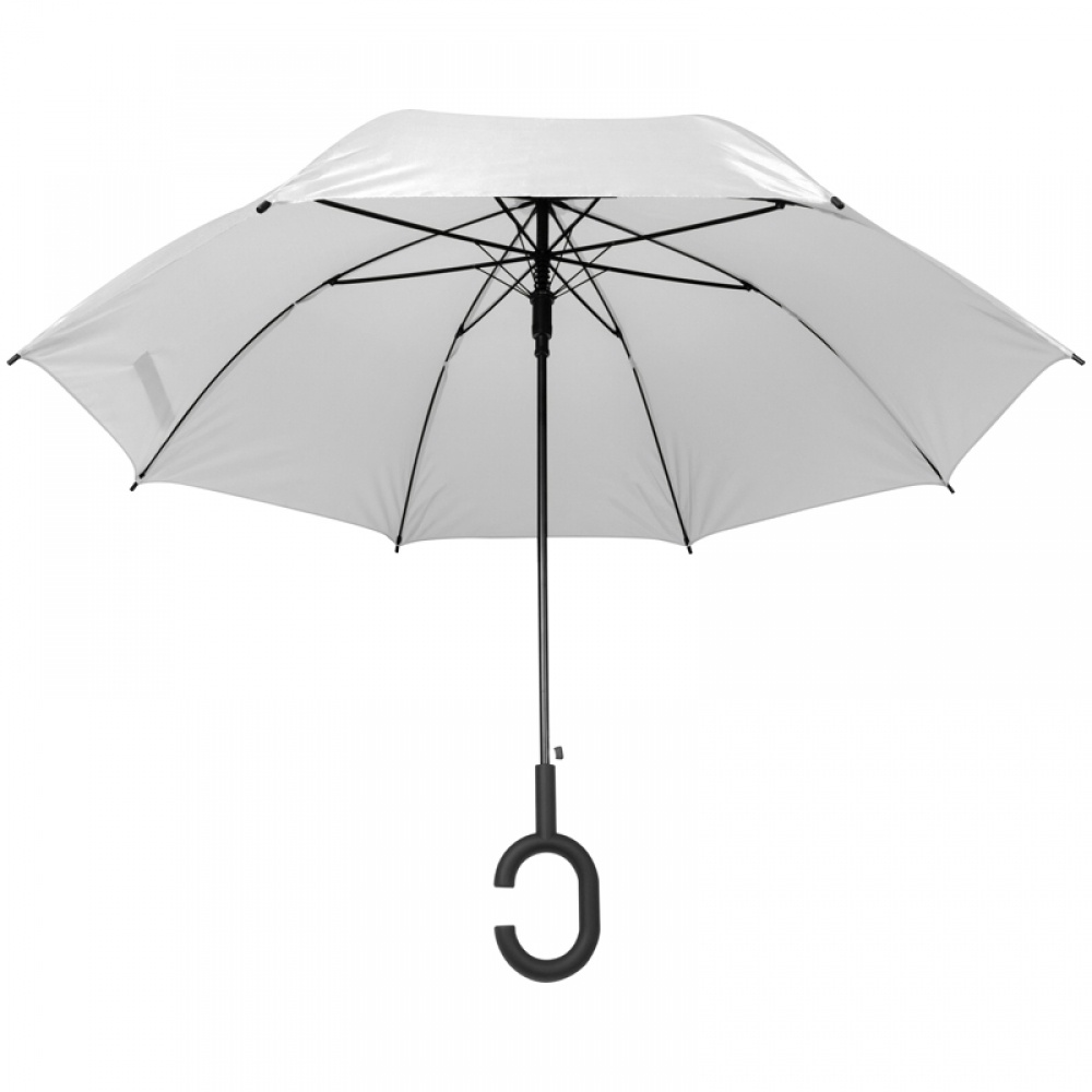 Logo trade promotional giveaway photo of: Hands-free umbrella, White