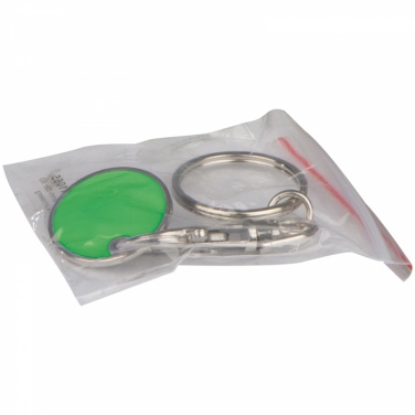 Logotrade promotional item image of: Keyring with shopping coin, green