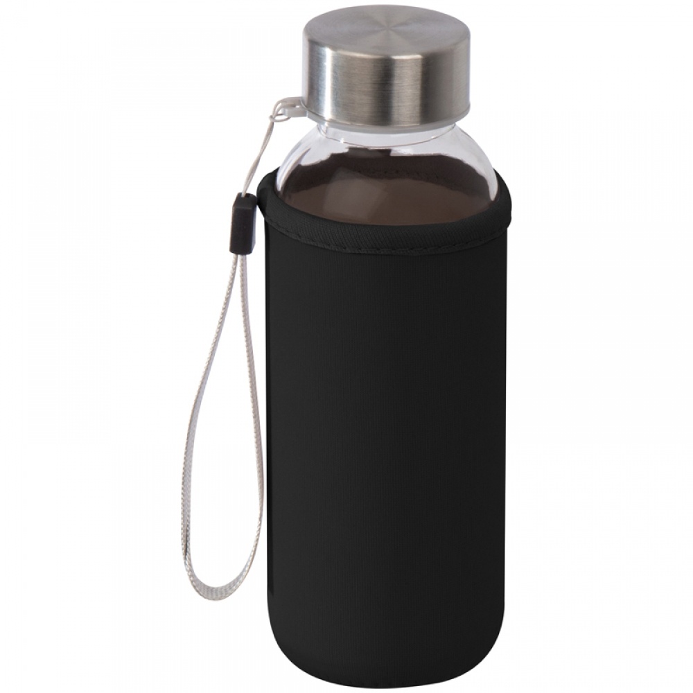 Logotrade promotional merchandise picture of: Drinking bottle with neoprene sleeve, Black/White